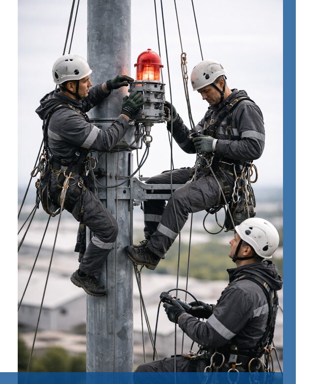 Монтаж заградительных огней в Ишиме от 8834 р. | ВЫСОТНИК-Шм