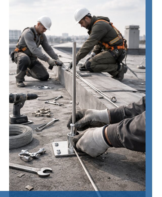 Монтаж молниезащиты на кровле в Ишиме цена от 25983 р. | ВЫСОТНИК-Шм