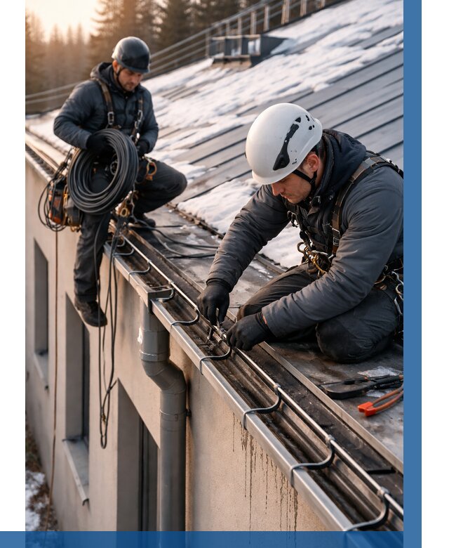 Монтаж греющего кабеля на кровле в Ишиме от 468 р. | ВЫСОТНИК-Шм