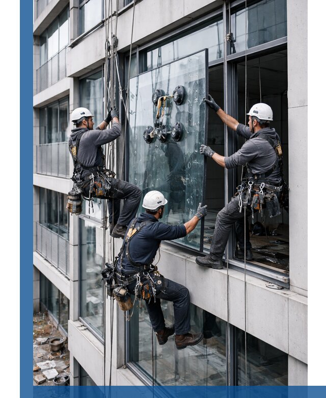 Фасадное остекление и монтаж витражей зданий в Ишиме под ключ