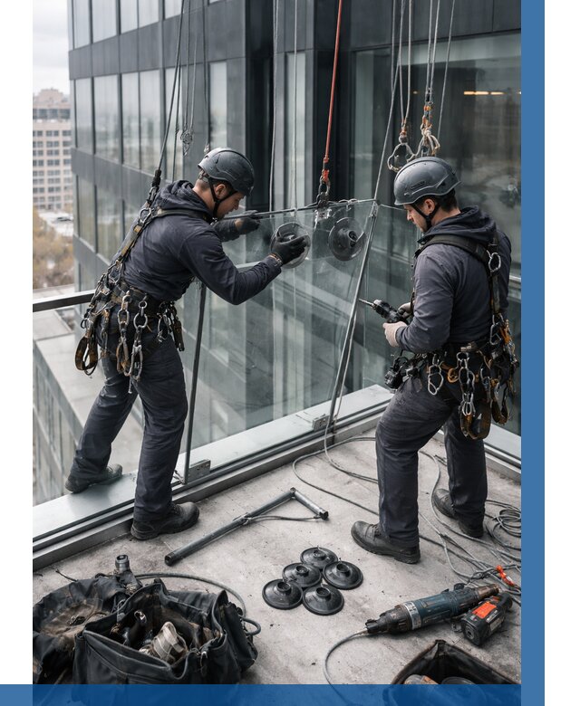 Монтаж стеклянных ограждений в Ишиме от 2598 р. | ВЫСОТНИК-Шм