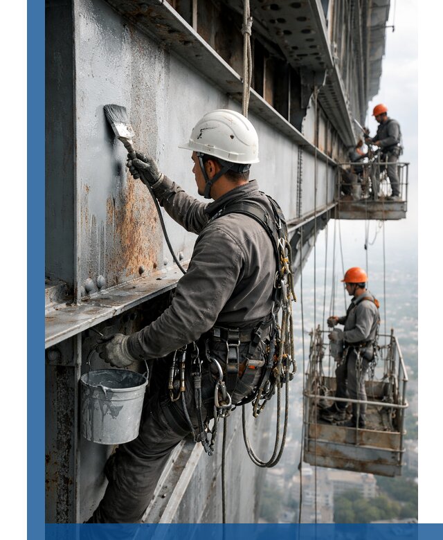 Покраска металлоконструкций на высоте в Ишиме профессионально