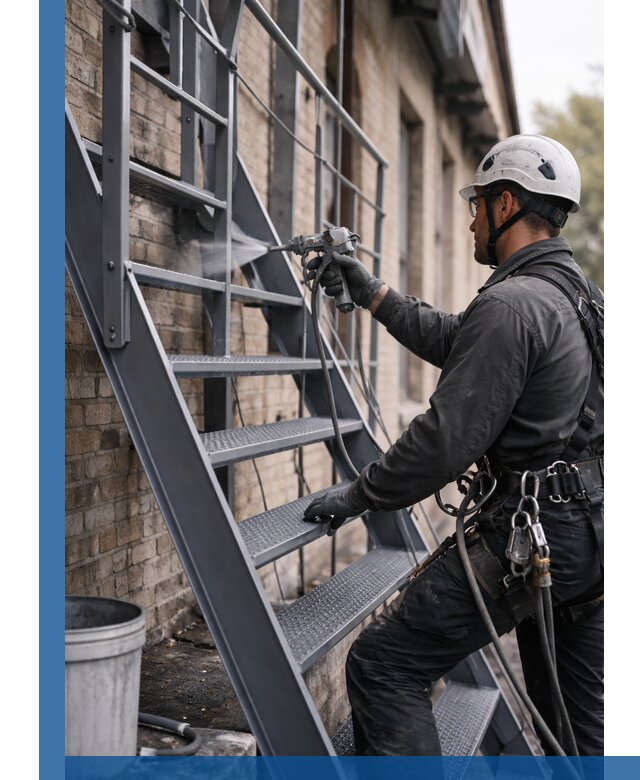 Покраска и антикоррозионная защита пожарных лестниц в Ишиме