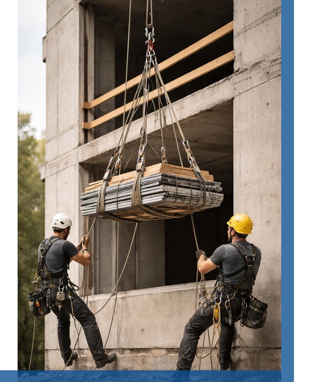 Подъем материала на этаж веревками в Ишиме от 1559 р. | ВЫСОТНИК-Шм