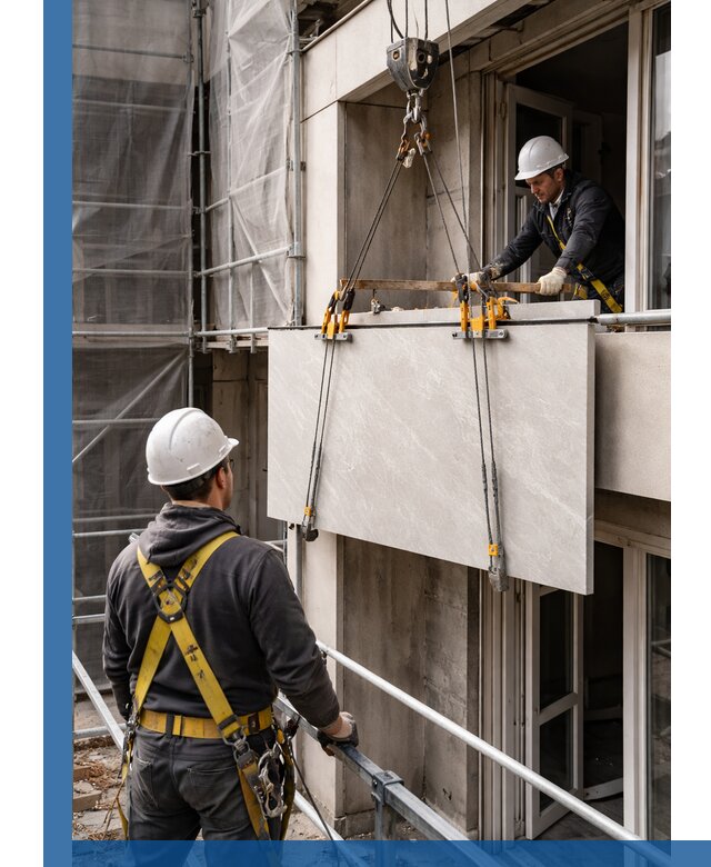 Подъем керамогранита на этаж в Ишиме грузчиками и техникой