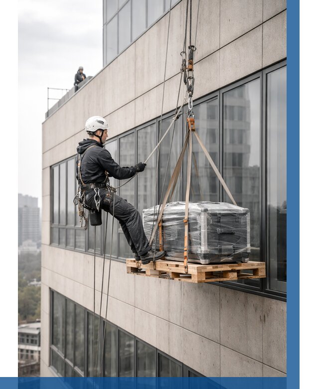 Спуск груза по фасаду в Ишиме от 3638 р. | ВЫСОТНИК-Шм