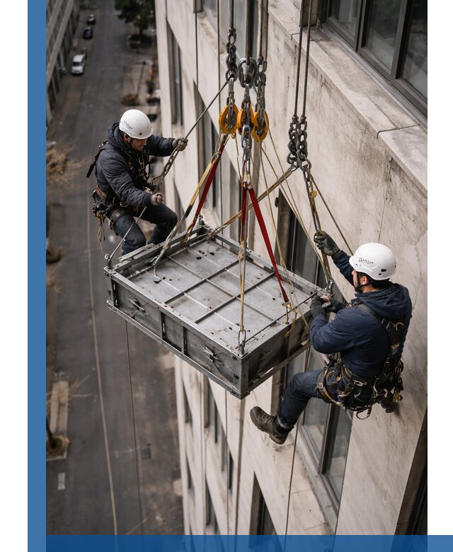 Спуск и подъем грузов по фасаду в Ишиме для зданий