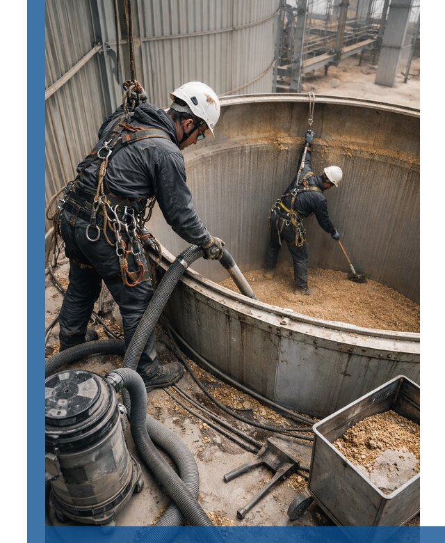 Профессиональная чистка зерновых бункеров в Ишиме с выездом