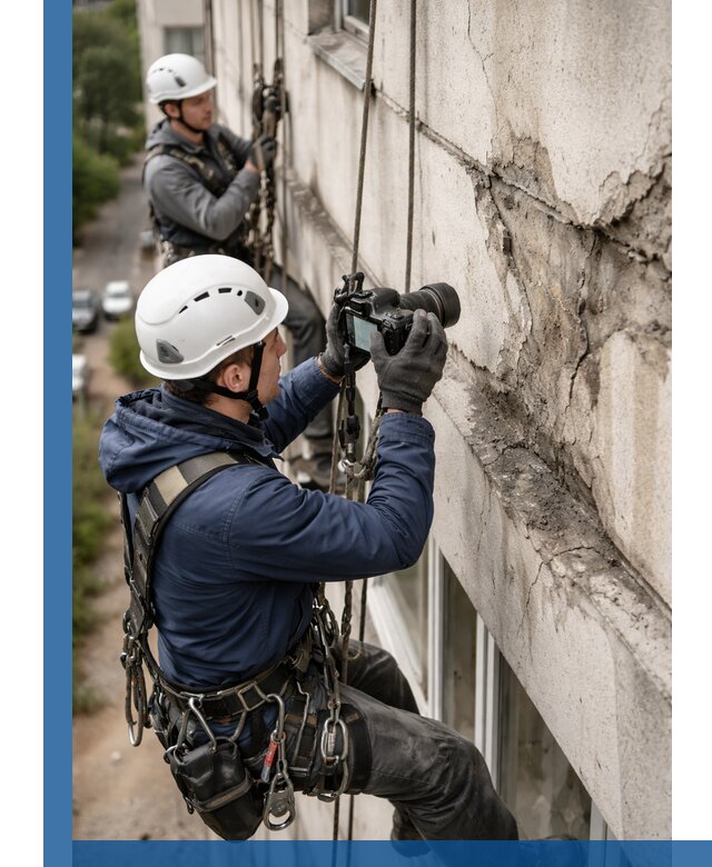 Фотофиксация дефектов фасада с высотной съемкой в Ишиме