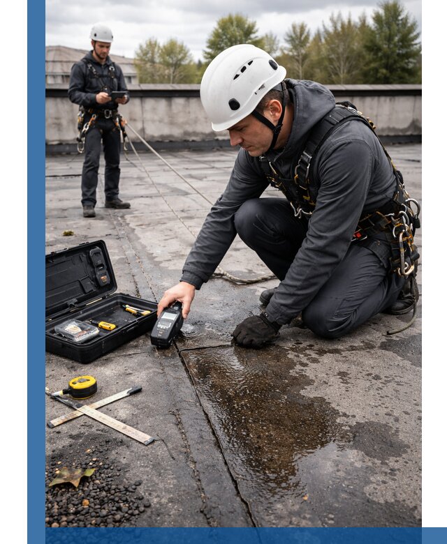 Обследование кровли на протечки и выявление дефектов в Ишиме